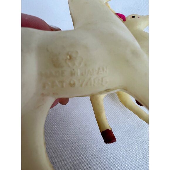 VTG 60s Japan White Plastic Reindeer Figurines Christmas Decor - Picture 4 of 7